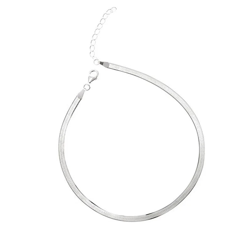 925 Silver Wide Chain Anklet