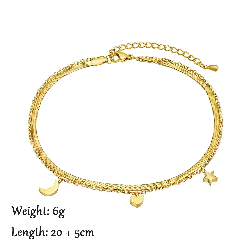 Gold Figaro Chain Anklet