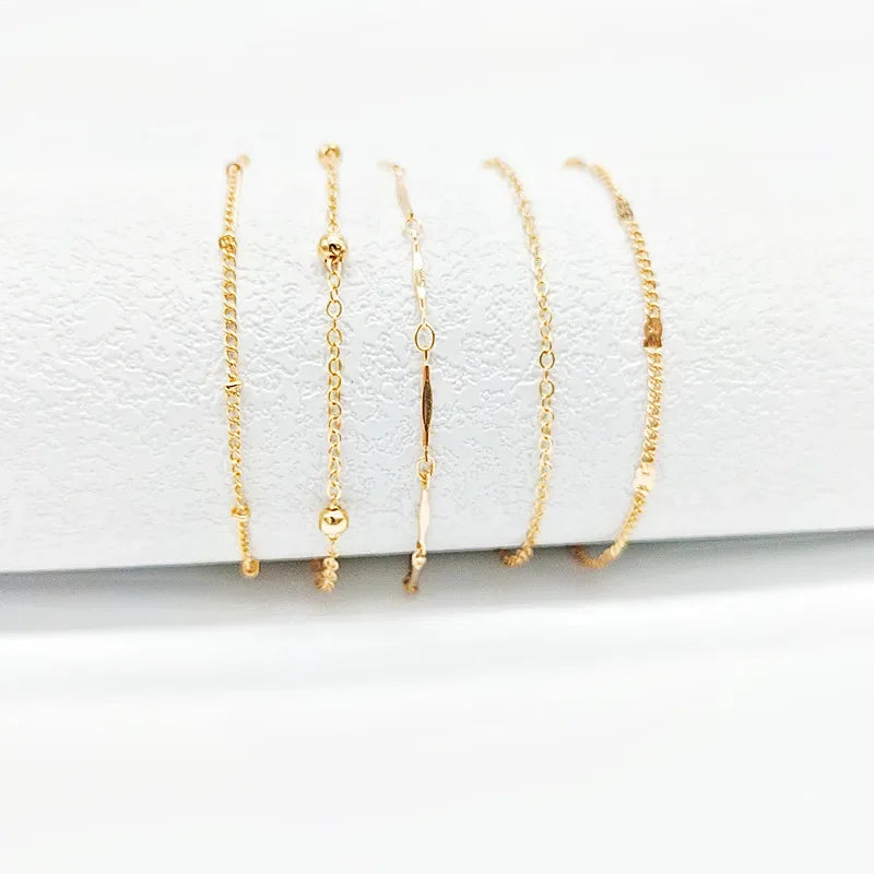 Layered Leaf & Cuban Chain Anklet