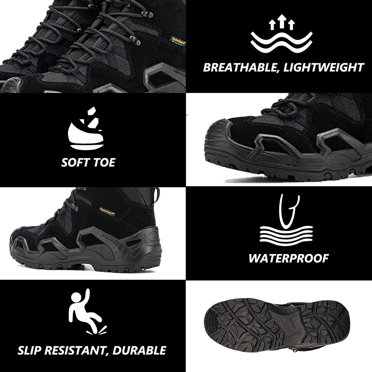 Trekking Waterproof Rubber Outsole Hiking Combat Boots-2