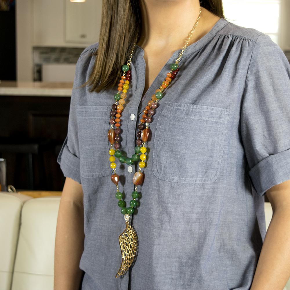 Beaded Gold Necklace