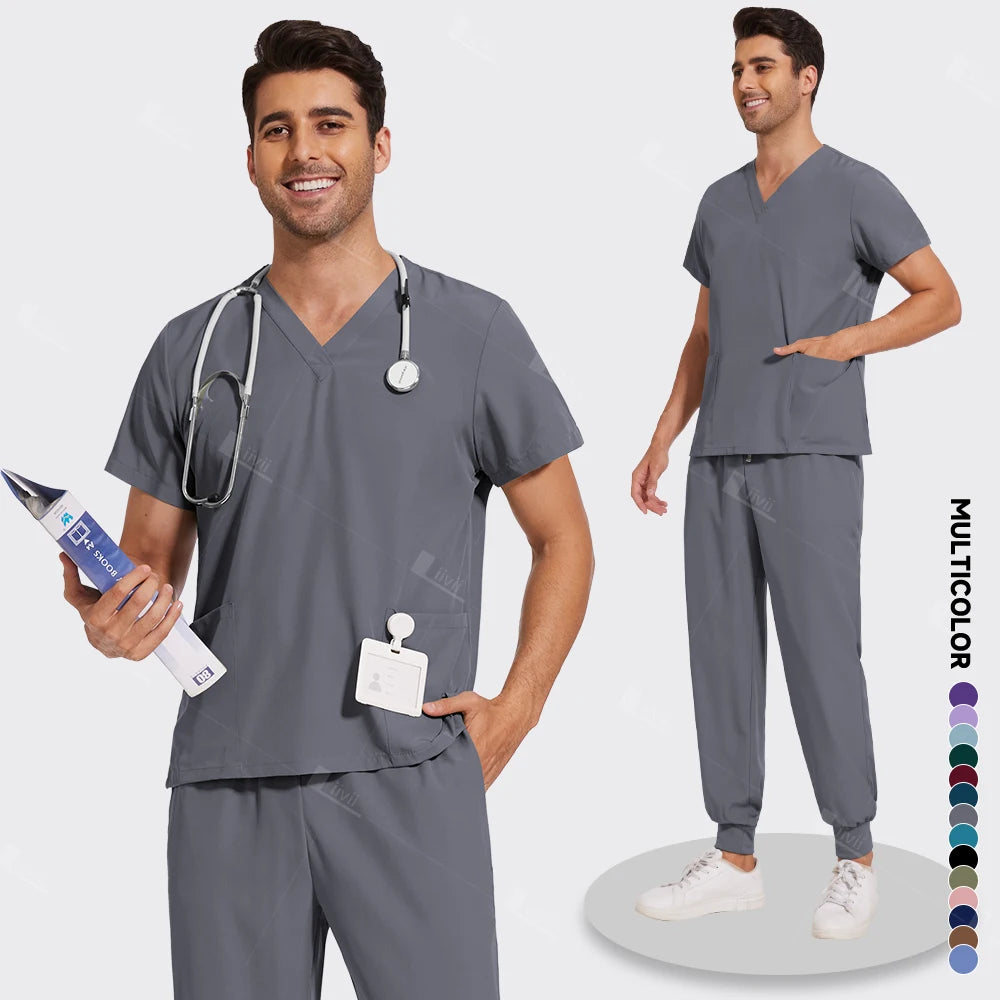 Multicolor Surgery Uniforms Unisex Clinical Clothing Top And Pant Doctor Nurse Uniforms Oral Dental Workwear Medical Scrubs Sets