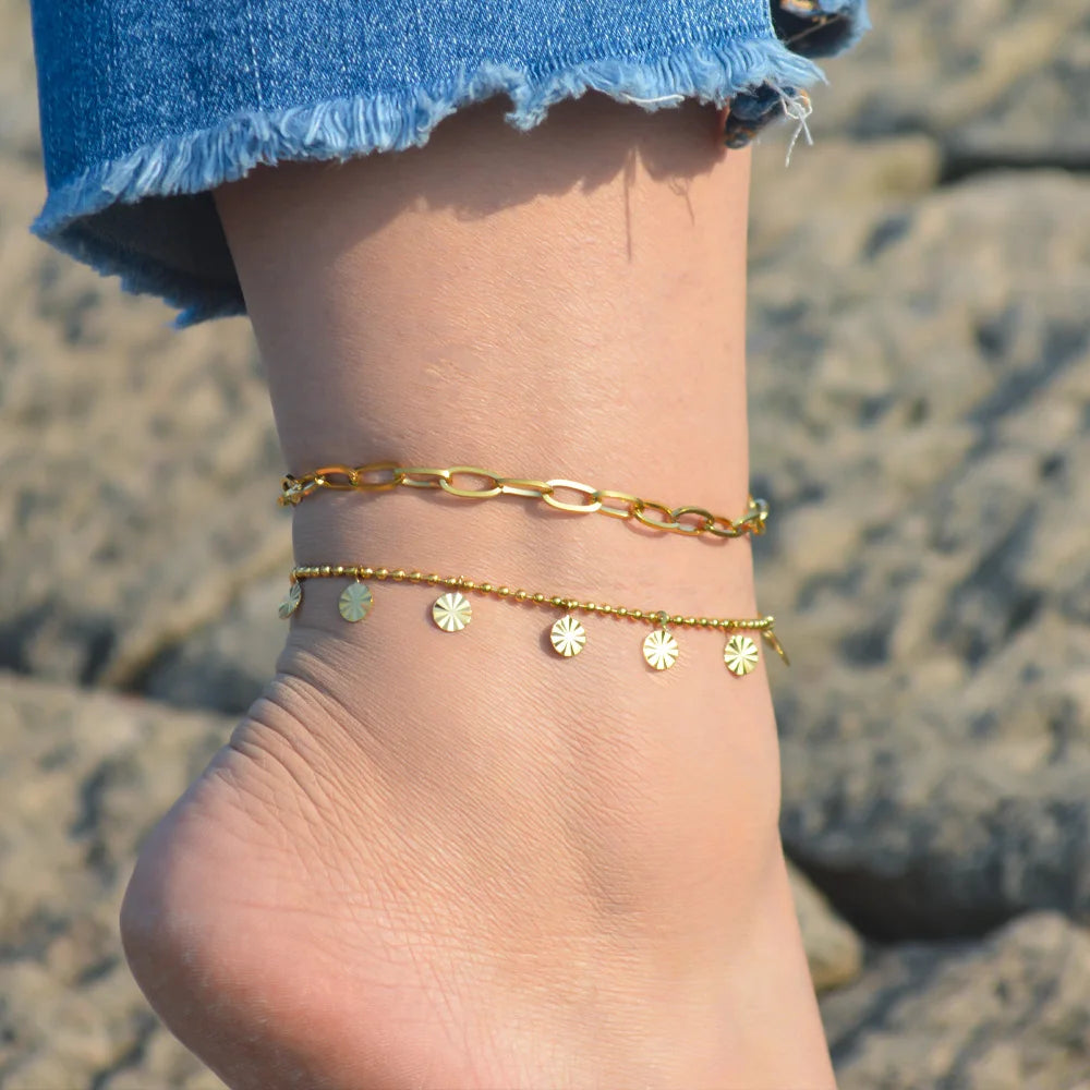 Gold Figaro Chain Anklet