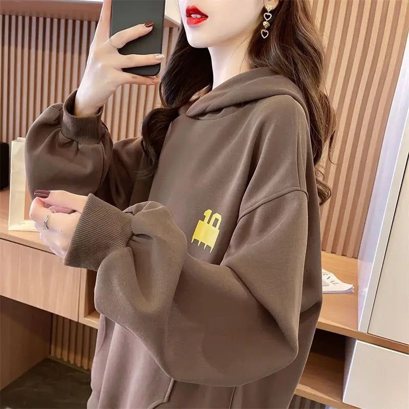 Woman Hooded Tops Fleece Casual 90s Vintage Korean Streetwear Y2k Coat Sport On Promotion Graphic Hoodies Sweatshirt For Women