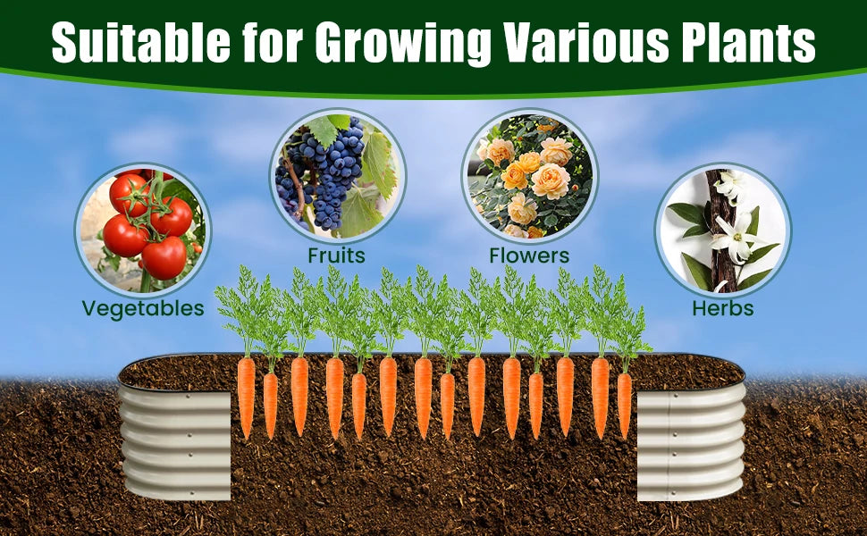 Outdoor garden 42 "(107cm) Round Raised Garden Bed Metal Raised Bed Planter Box for Vegetables Flowers Patio