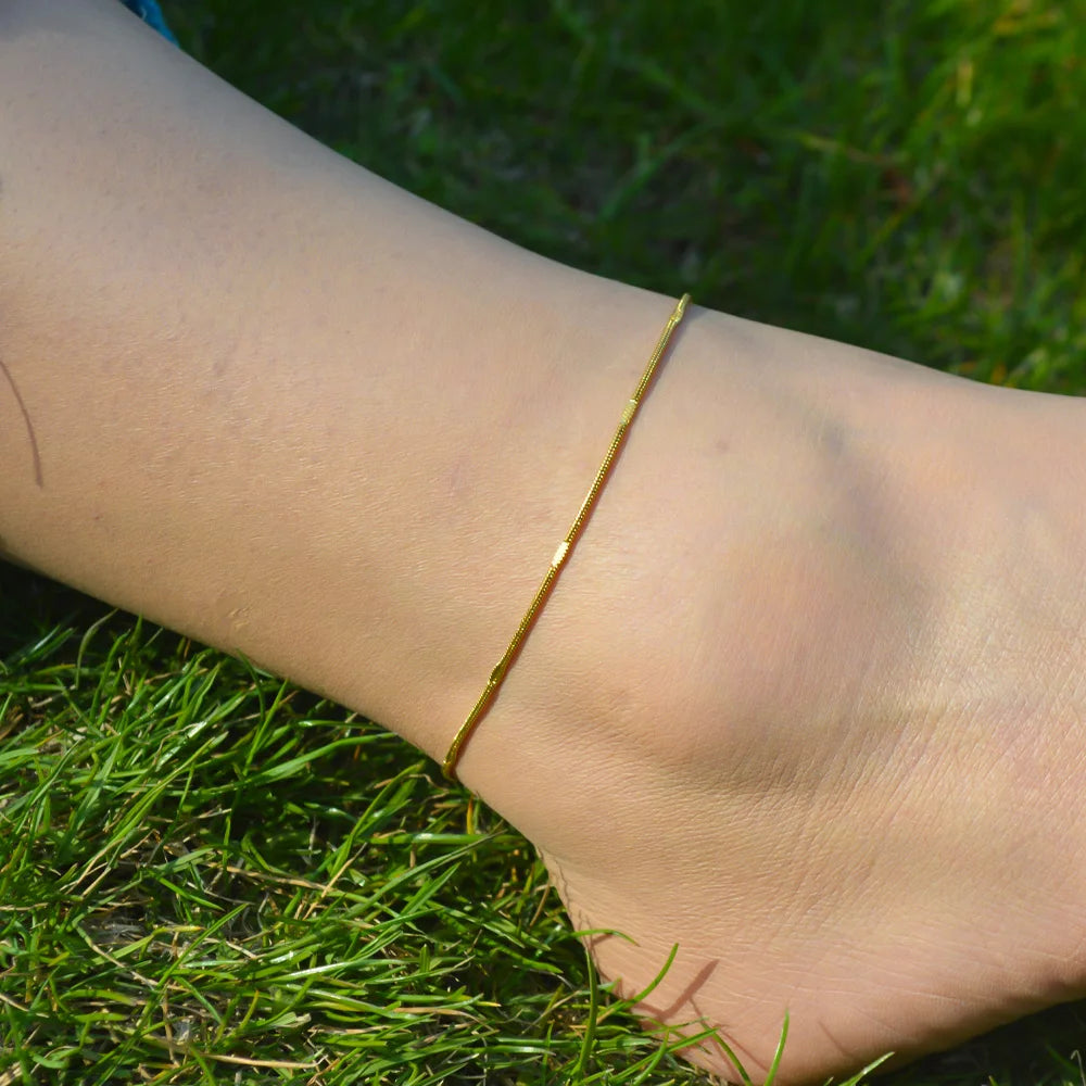 Gold Figaro Chain Anklet