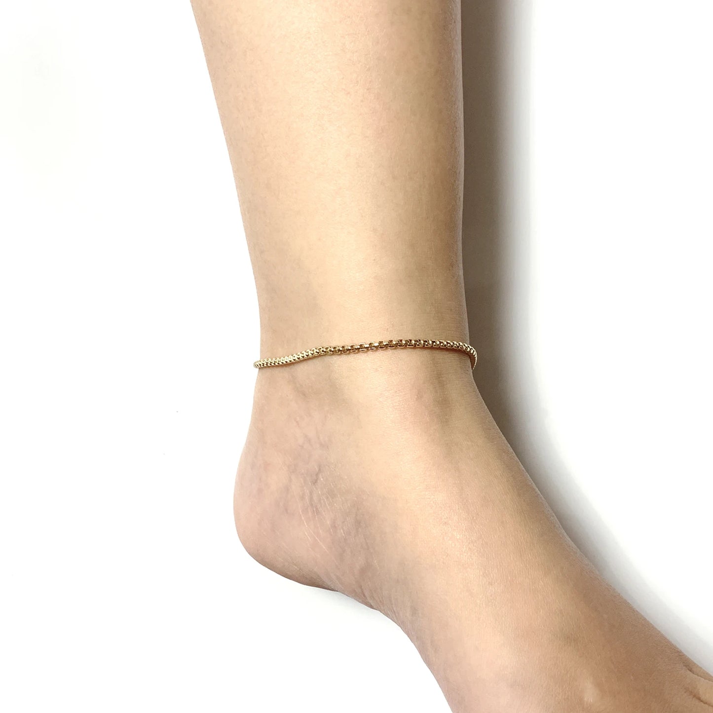 18K Gold Rolo Chain Anklet