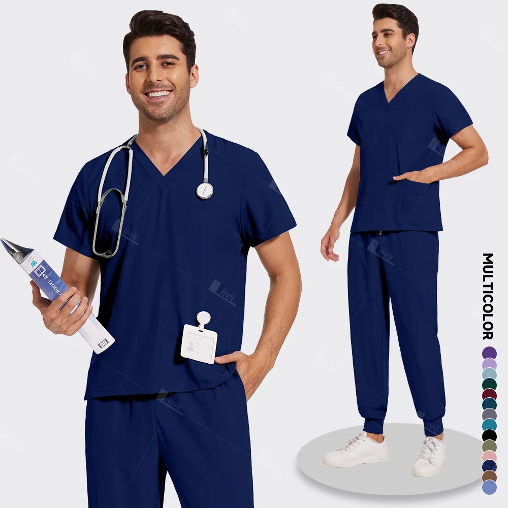 Multicolor Surgery Uniforms Unisex Clinical Clothing Top And Pant Doctor Nurse Uniforms Oral Dental Workwear Medical Scrubs Sets