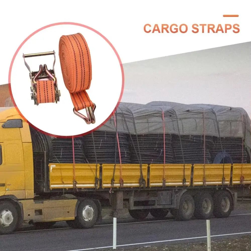 40mm Tie-down Straps Binding Strapping 3/6/8/10/15 Meter Thickened Cargo Truck Strapping Rope J Hooks Ratchet Straps Heavy Duty