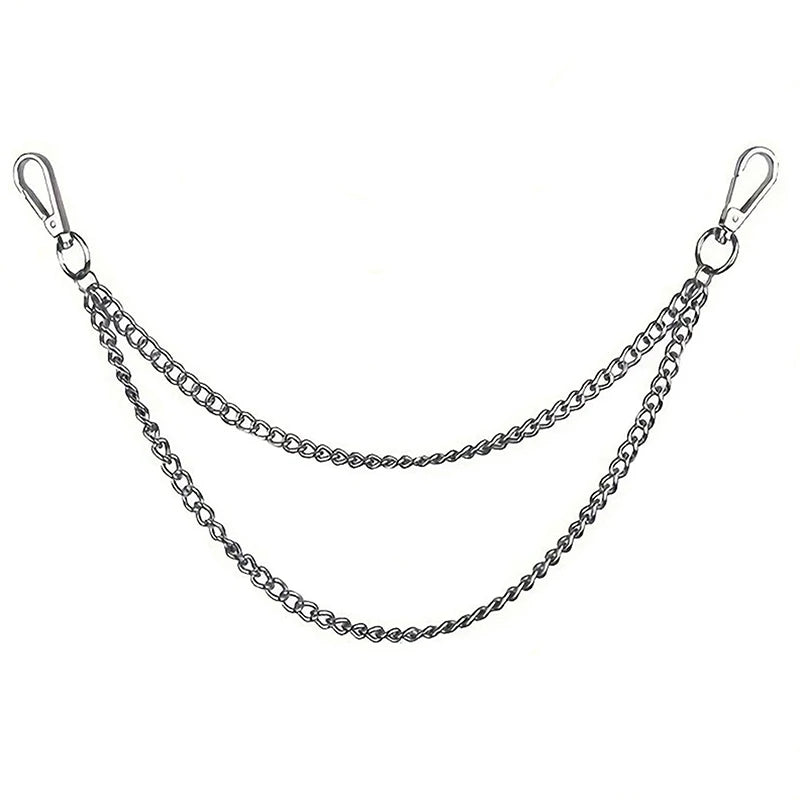 2/3Layer Punk Hip-hop Long Metal Belt Chain Fashion Trousers Pant Waist Metal Chain Keychain