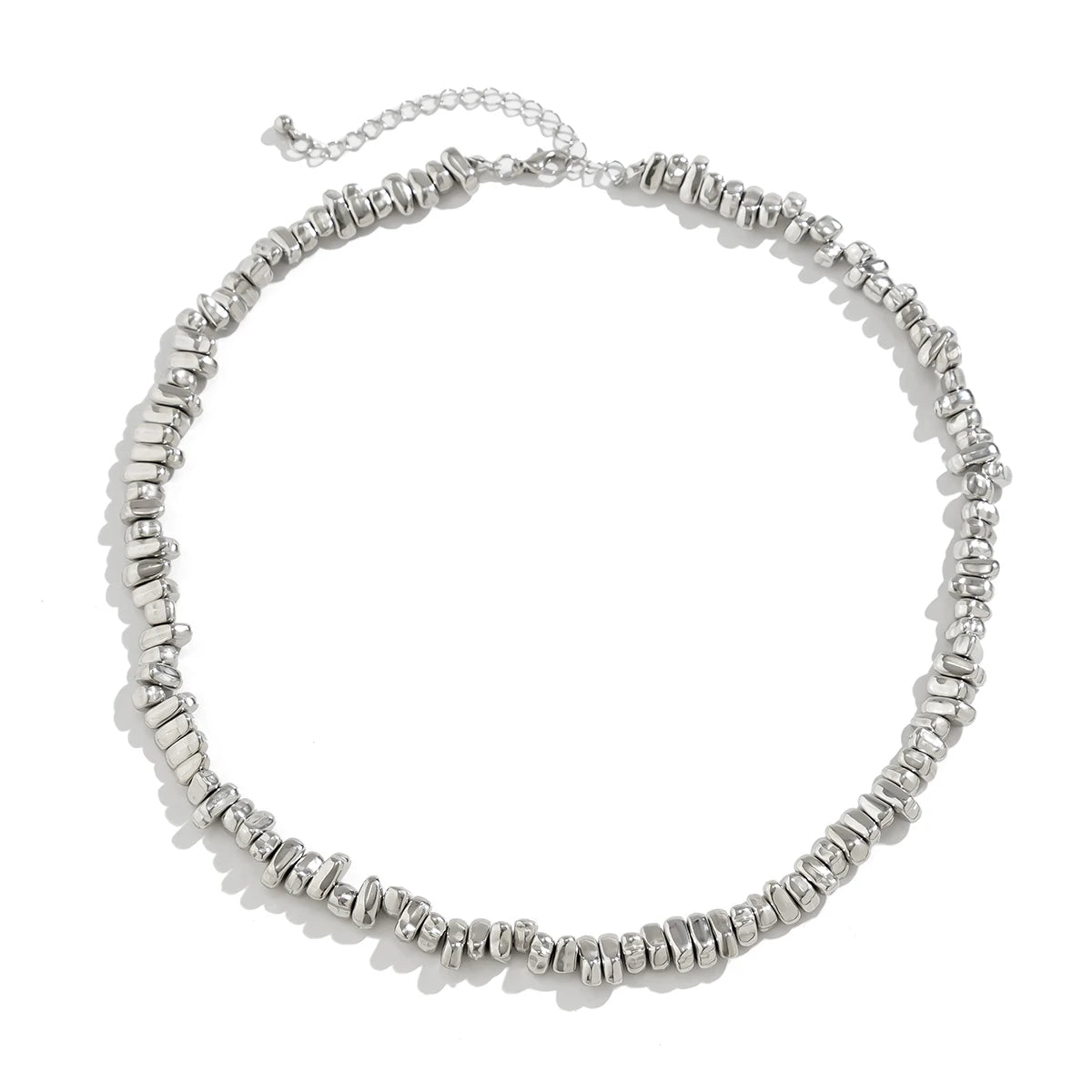 Irregular CCB Beads Chains Short Choker Necklace for Men Trendy Beaded Chains Collar on the Neck 2023 Fashion Jewelry Male Gifts