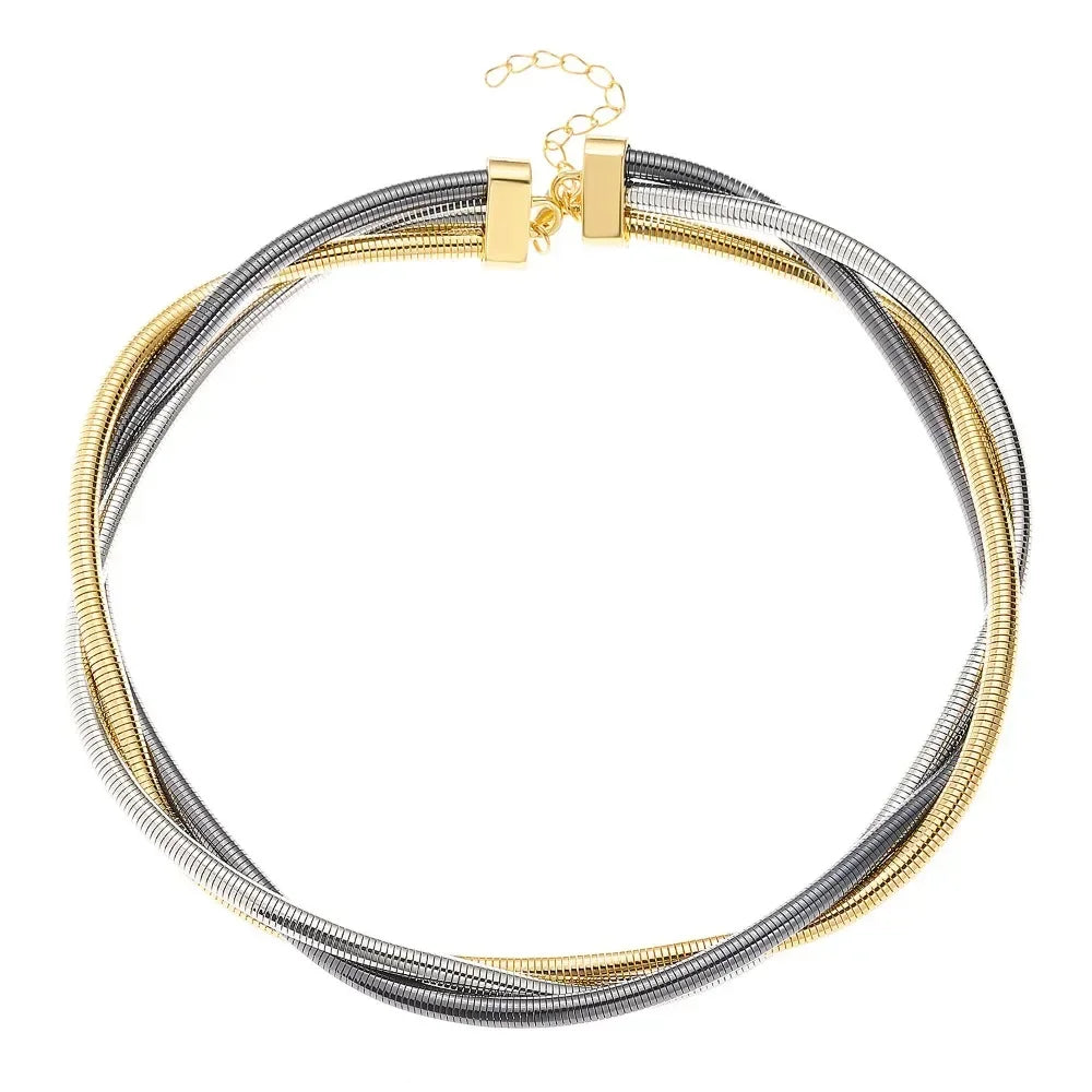 Punk Layered Wrap Necklace