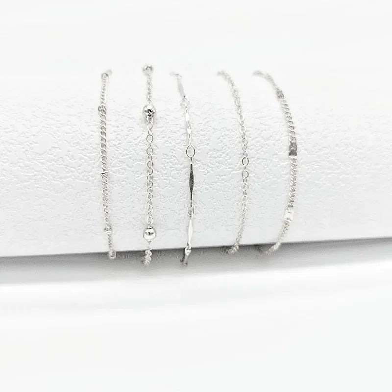 Layered Leaf & Cuban Chain Anklet