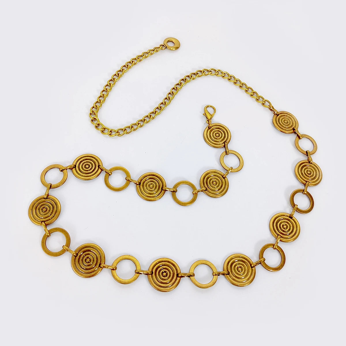 Metal Chain Belts for Women Cowgirl Western Country Chain Belt Adjustable Concho Waistband for Sweaters Dresses Jeans