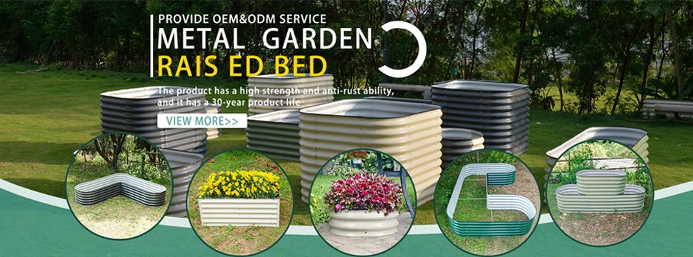 Outdoor garden 42 "(107cm) Round Raised Garden Bed Metal Raised Bed Planter Box for Vegetables Flowers Patio
