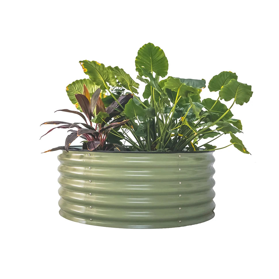 Outdoor garden 42 "(107cm) Round Raised Garden Bed Metal Raised Bed Planter Box for Vegetables Flowers Patio