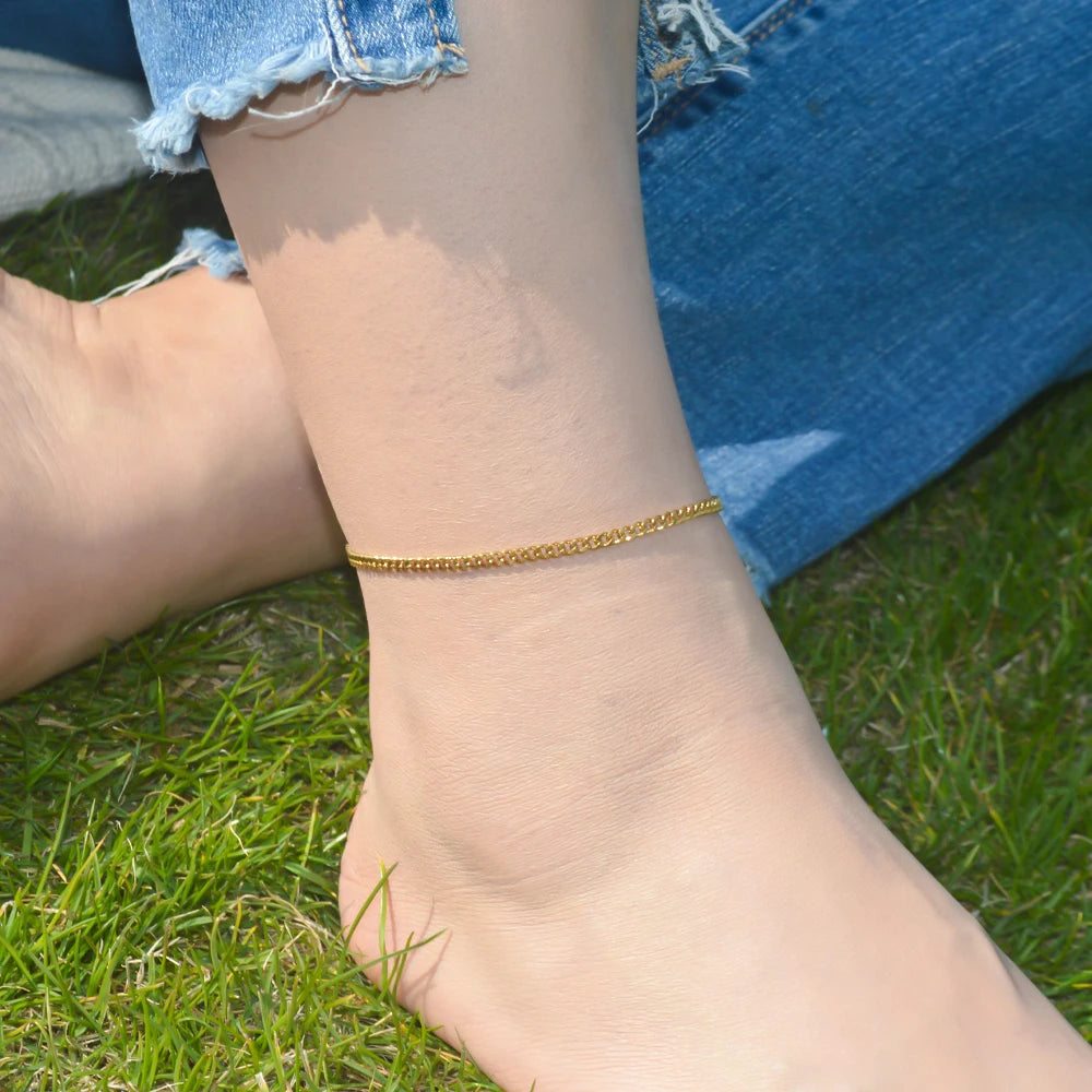 Gold Figaro Chain Anklet