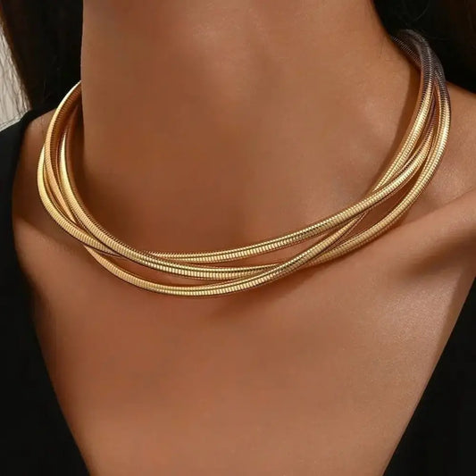 Punk Layered Wrap Necklace