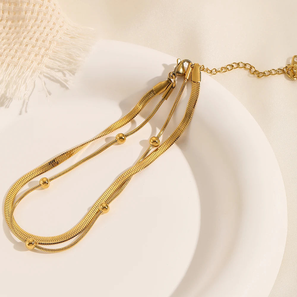 Gold Double-Layer Anklet