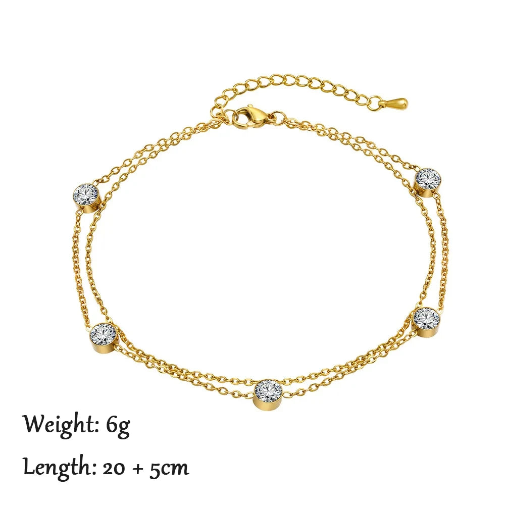Gold Figaro Chain Anklet