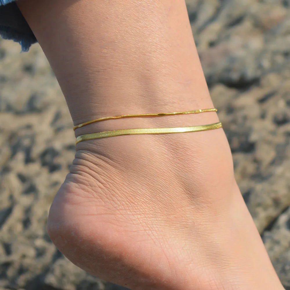 Gold Figaro Chain Anklet