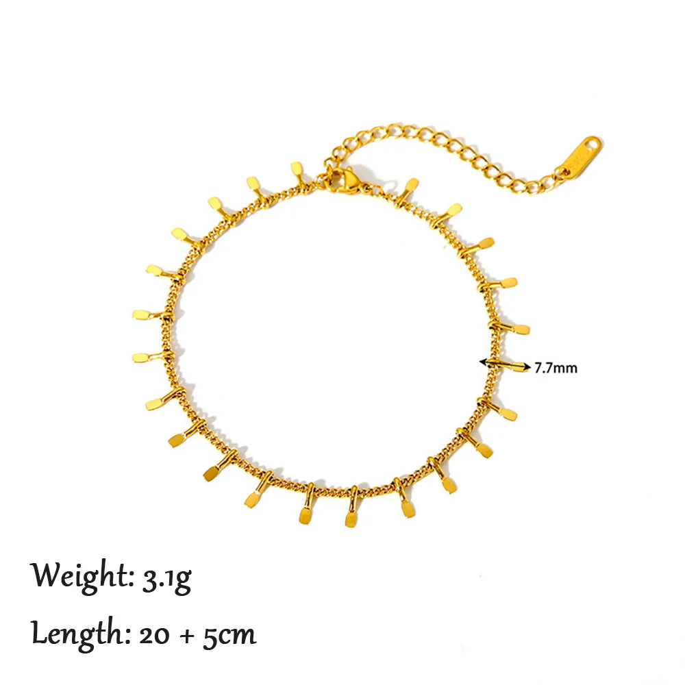 Gold Figaro Chain Anklet