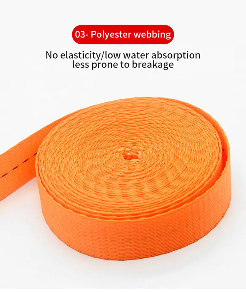 Heavy Duty Metal Buckle Tie-Down Cargo Straps for Car and Truck - Strong Ratchet Belt for Secure Luggage and Cargo Transport