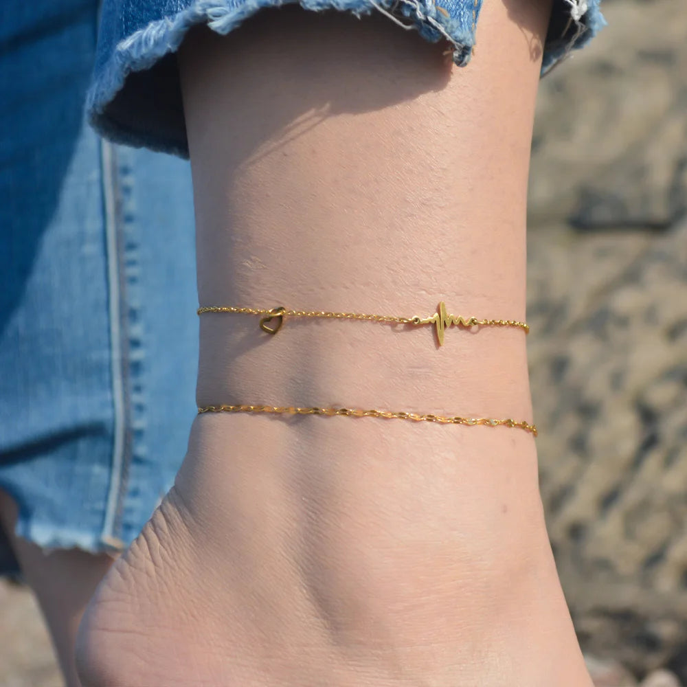 Gold Figaro Chain Anklet