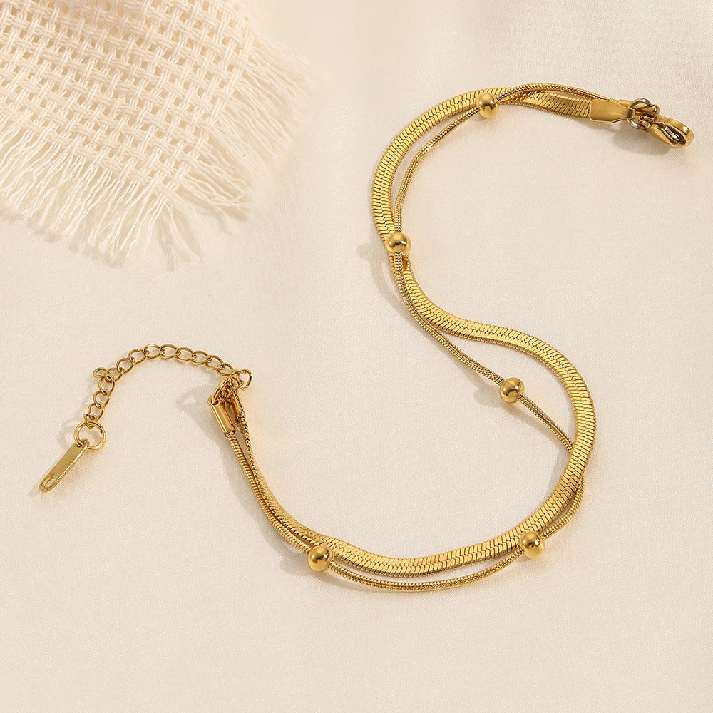Gold Double-Layer Anklet