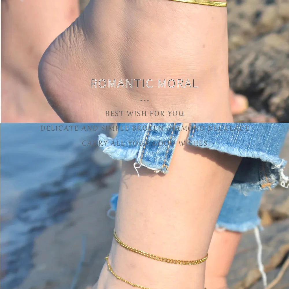 Gold Figaro Chain Anklet