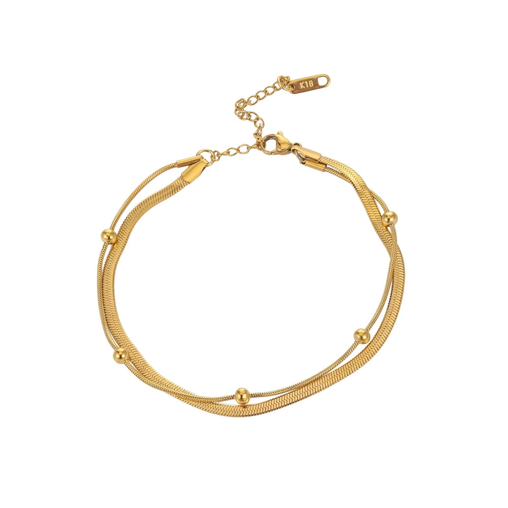 Gold Double-Layer Anklet