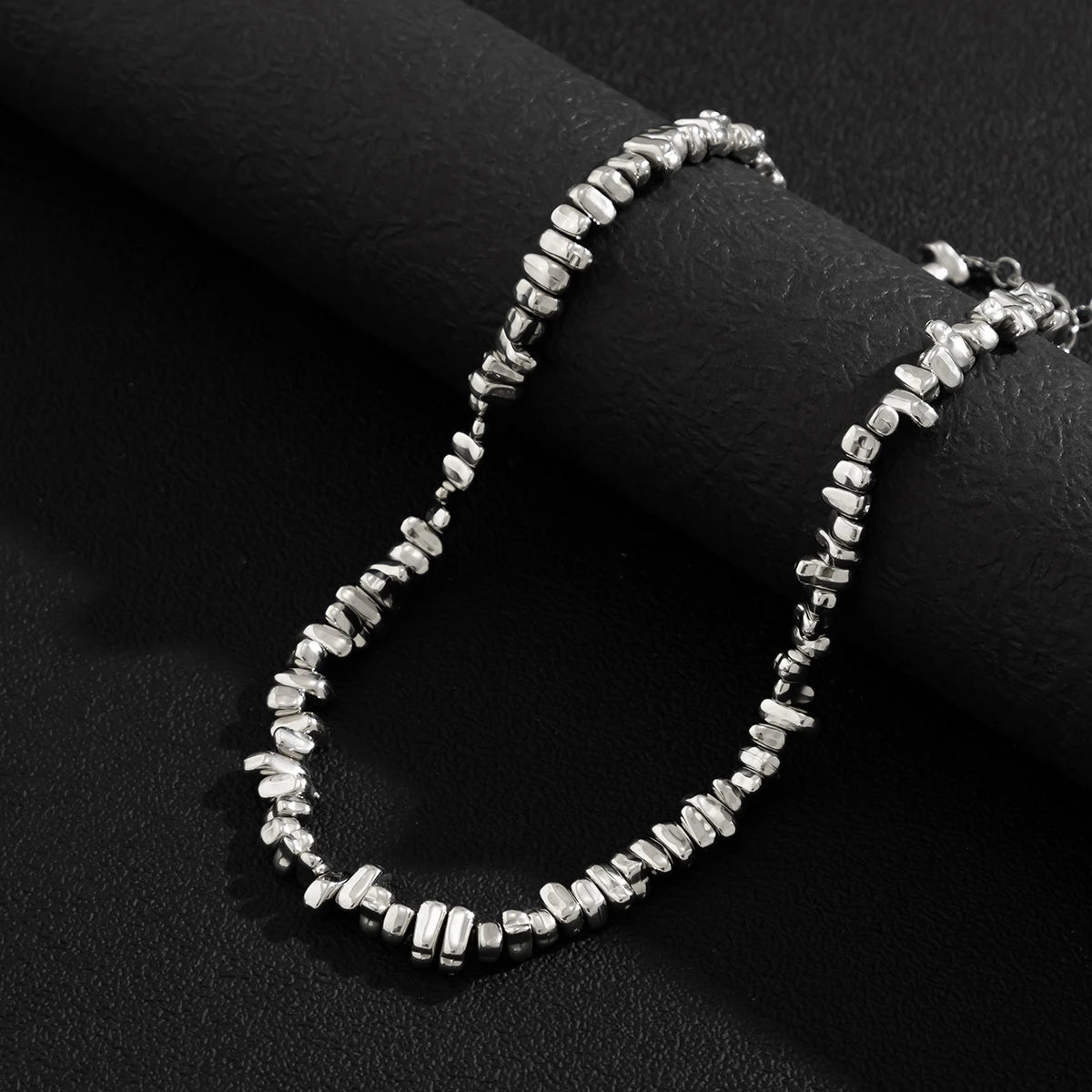 Irregular CCB Beads Chains Short Choker Necklace for Men Trendy Beaded Chains Collar on the Neck 2023 Fashion Jewelry Male Gifts