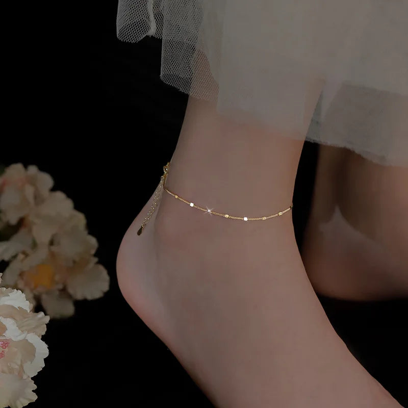 925 Silver Layered Anklet