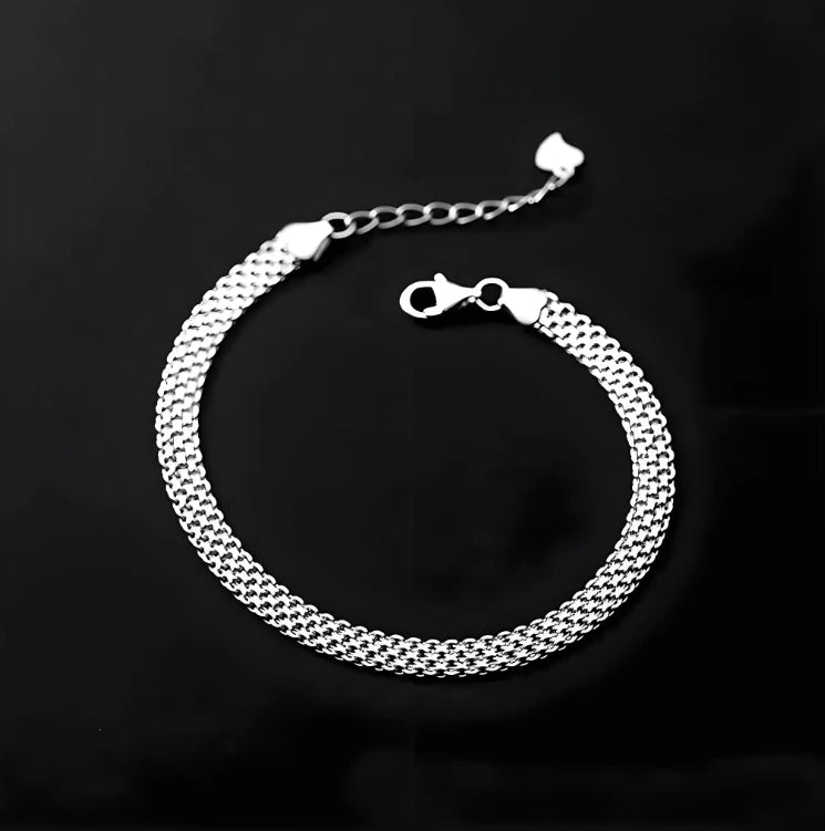 925 sterling Silver Bracelets Mesh chain for Women men Wedding Lady Noble Pretty Jewelry Fashion Nice Chain 20cm 8inch