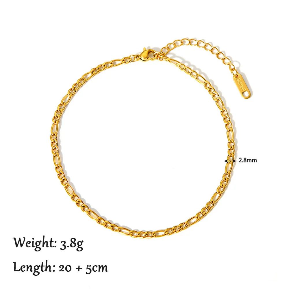 Gold Figaro Chain Anklet