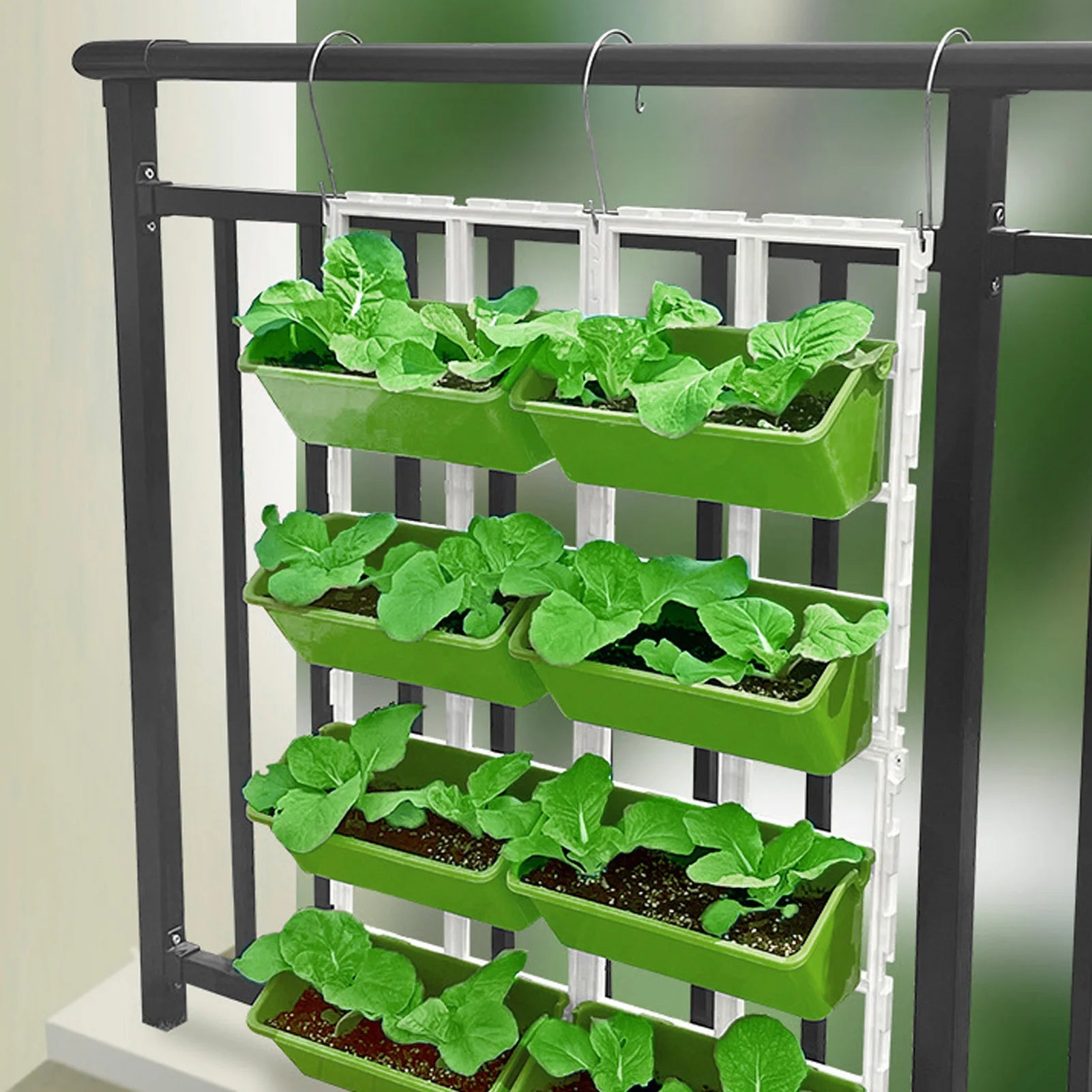 Vertical Garden Bed Vertical Wall Planter PP ABS Wall Mounted Hanging Raised Flower Beds for Balcony Patio Fence Porch Gardening