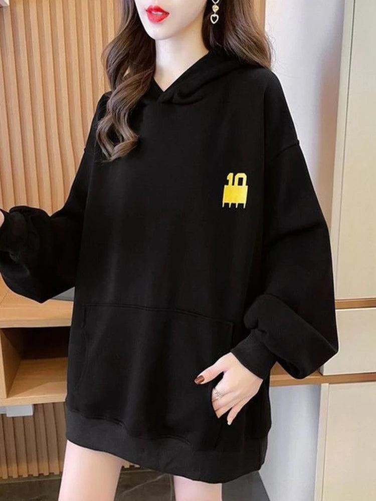 Woman Hooded Tops Fleece Casual 90s Vintage Korean Streetwear Y2k Coat Sport On Promotion Graphic Hoodies Sweatshirt For Women