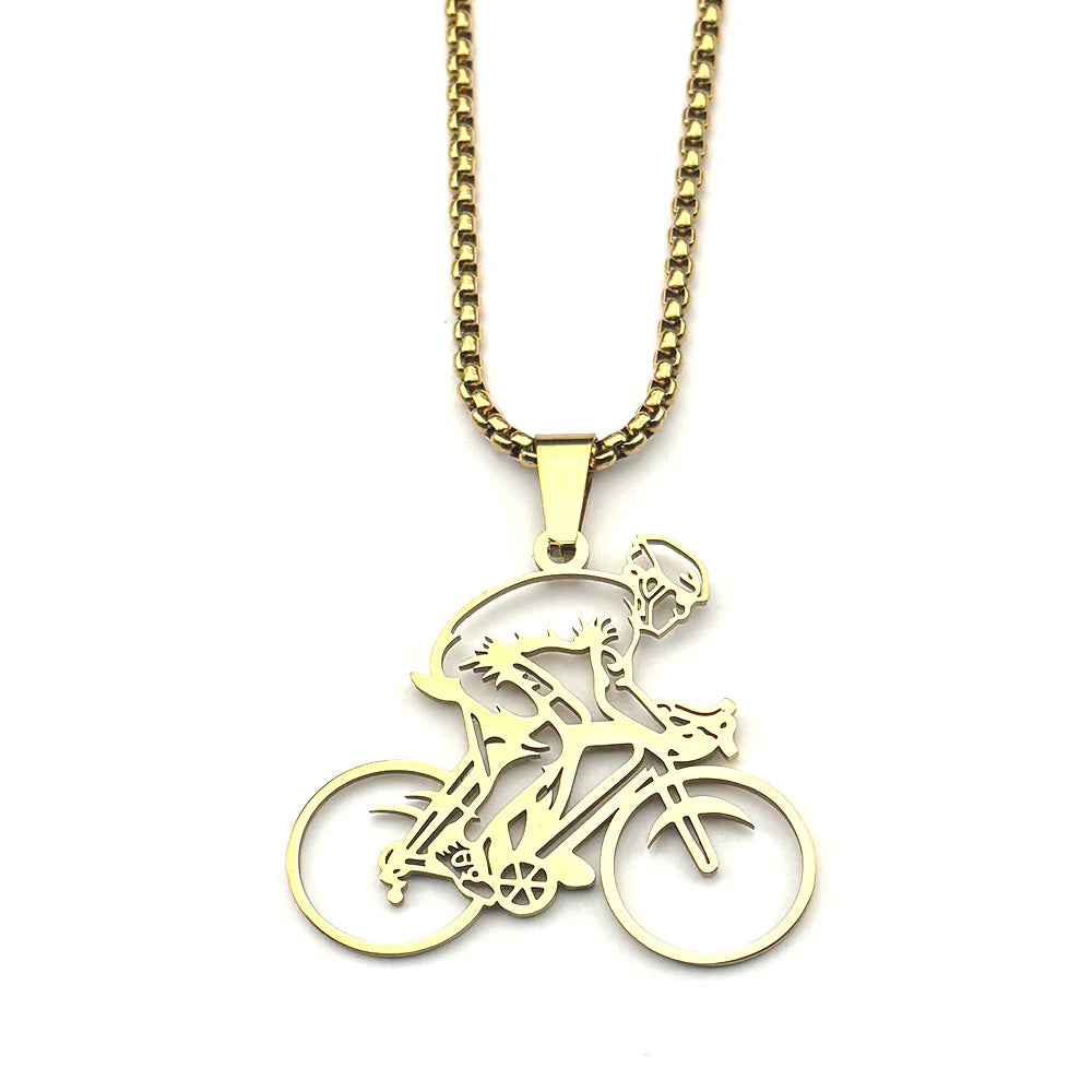 Mountain Bike Riders Chain For Women Men Stainless Steel Silver Color Extreme Outdoor Sports Lover Male Hiphop Necklace Jewelry