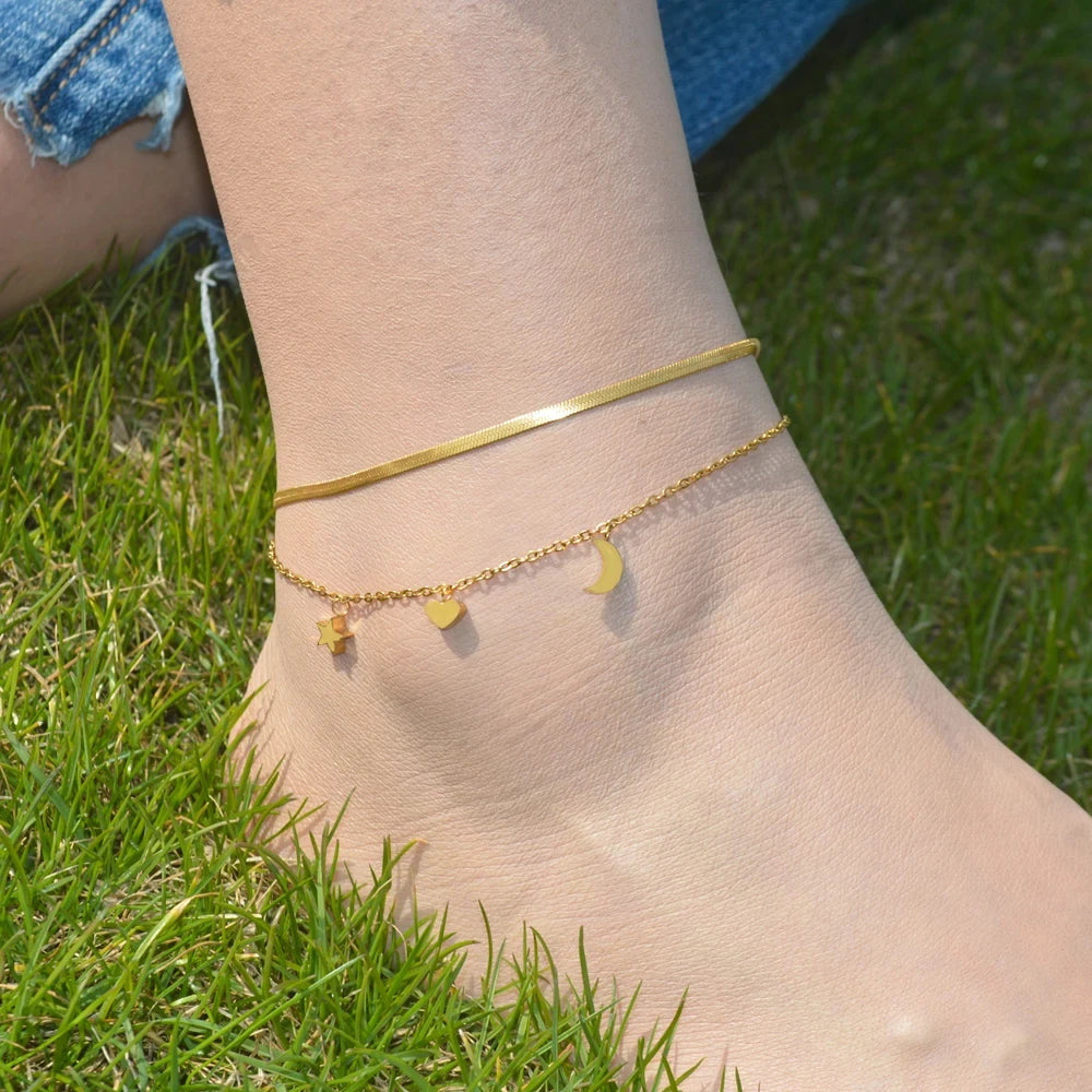 Gold Figaro Chain Anklet