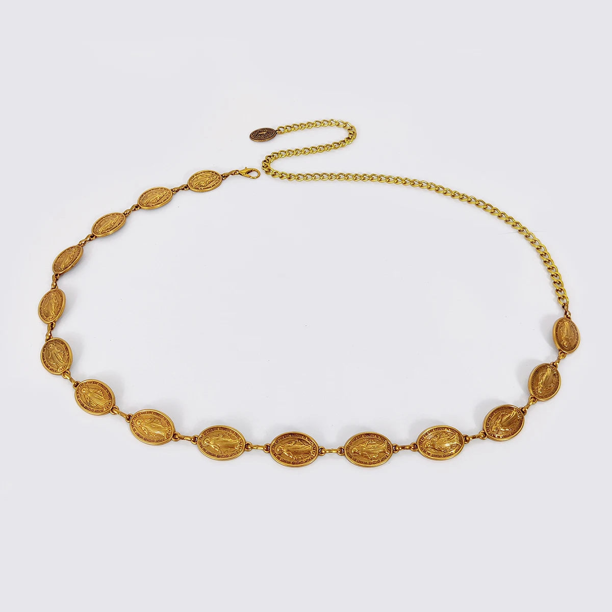 Metal Chain Belts for Women Cowgirl Western Country Chain Belt Adjustable Concho Waistband for Sweaters Dresses Jeans