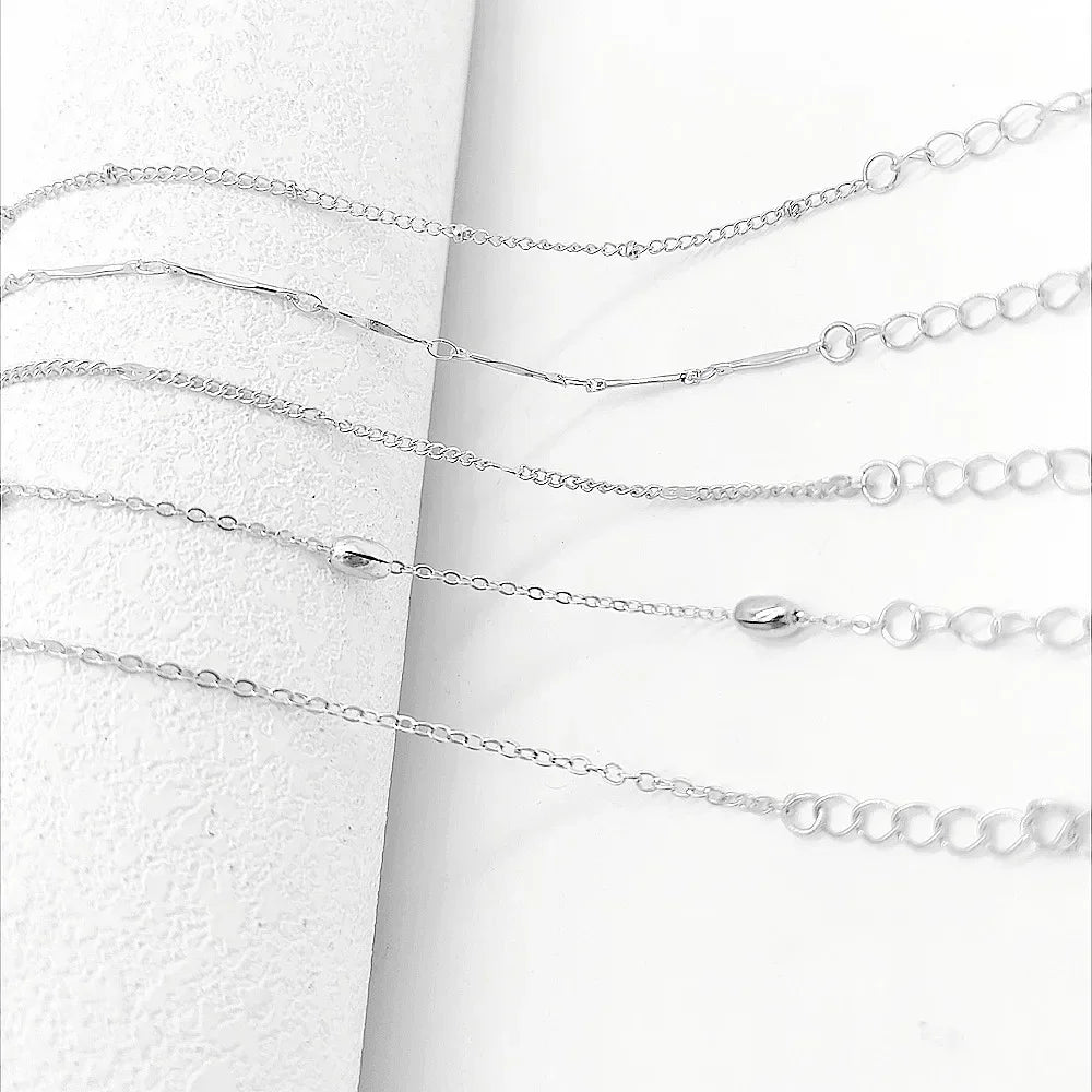 Layered Leaf & Cuban Chain Anklet