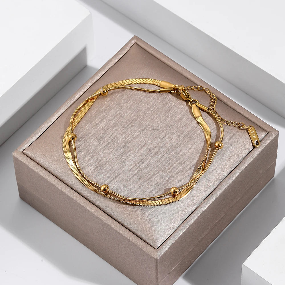 Gold Double-Layer Anklet