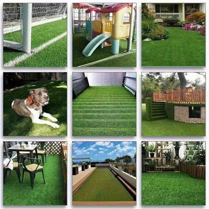 Green Artificial Fake Synthetic Grass Rug Garden Landscape Lawn Carpet Mat Turf