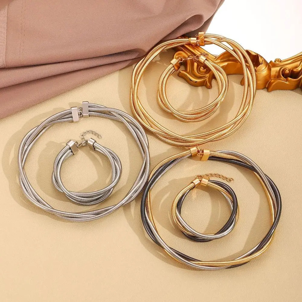 Punk Layered Wrap Necklace