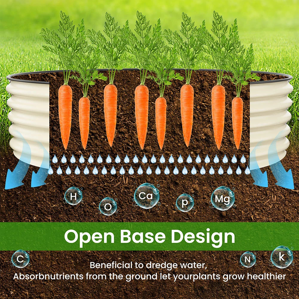 Outdoor garden 42 "(107cm) Round Raised Garden Bed Metal Raised Bed Planter Box for Vegetables Flowers Patio