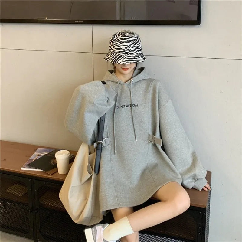 Fleece Women's Hoodies Sweatshirts Loose Youthful Clothes Nice Color 2025 Trend Dropshiping Aesthetic Baggy Female Hooded Top