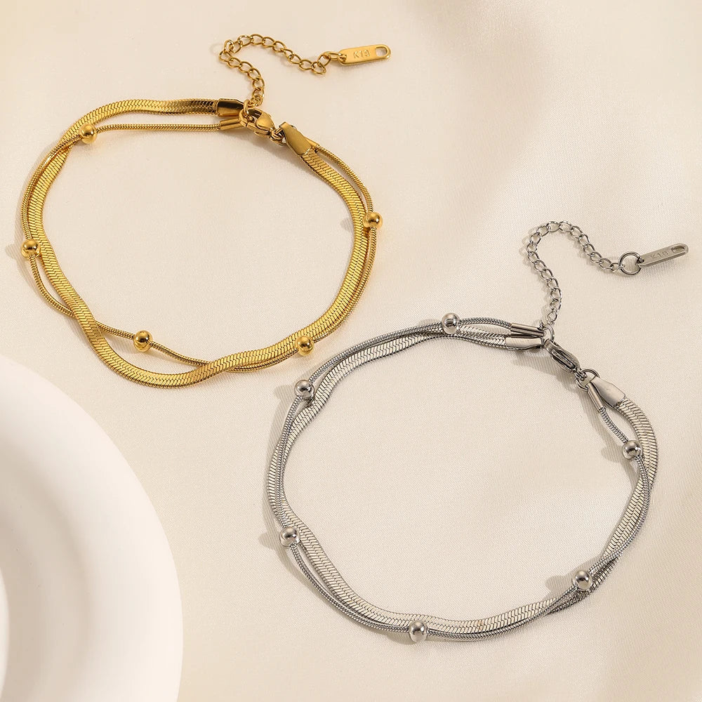 Gold Double-Layer Anklet
