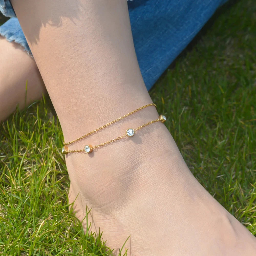 Gold Figaro Chain Anklet