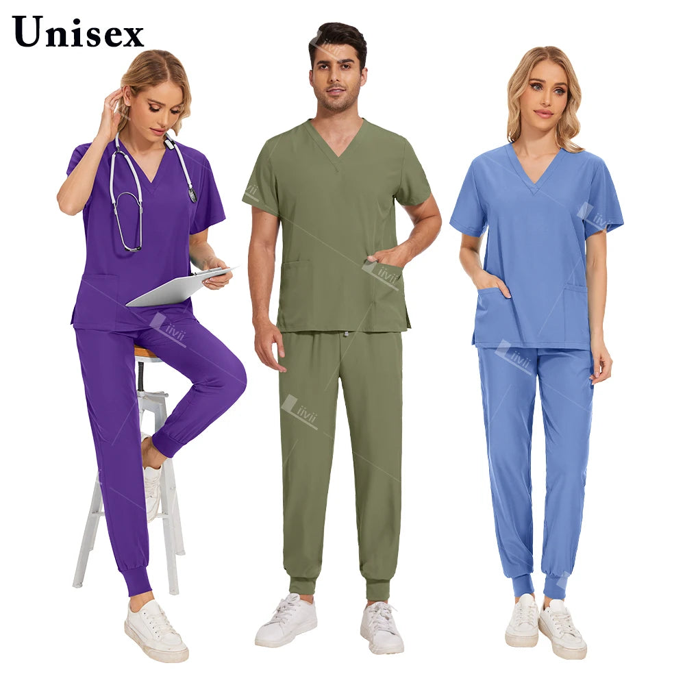 Multicolor Surgery Uniforms Unisex Clinical Clothing Top And Pant Doctor Nurse Uniforms Oral Dental Workwear Medical Scrubs Sets