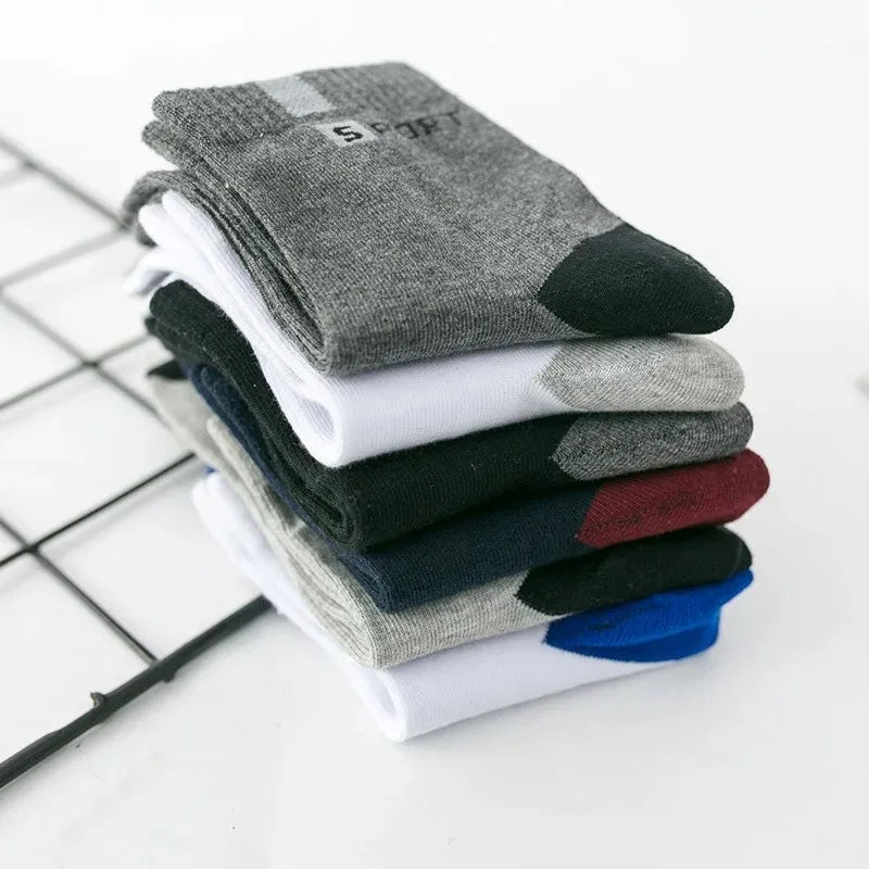 10/5/3pairs Breathable Con Sports Stockings Men Bamboo Fiber Autumn and Winter Men Socks Sweat Absorption Deodorant Business Sox